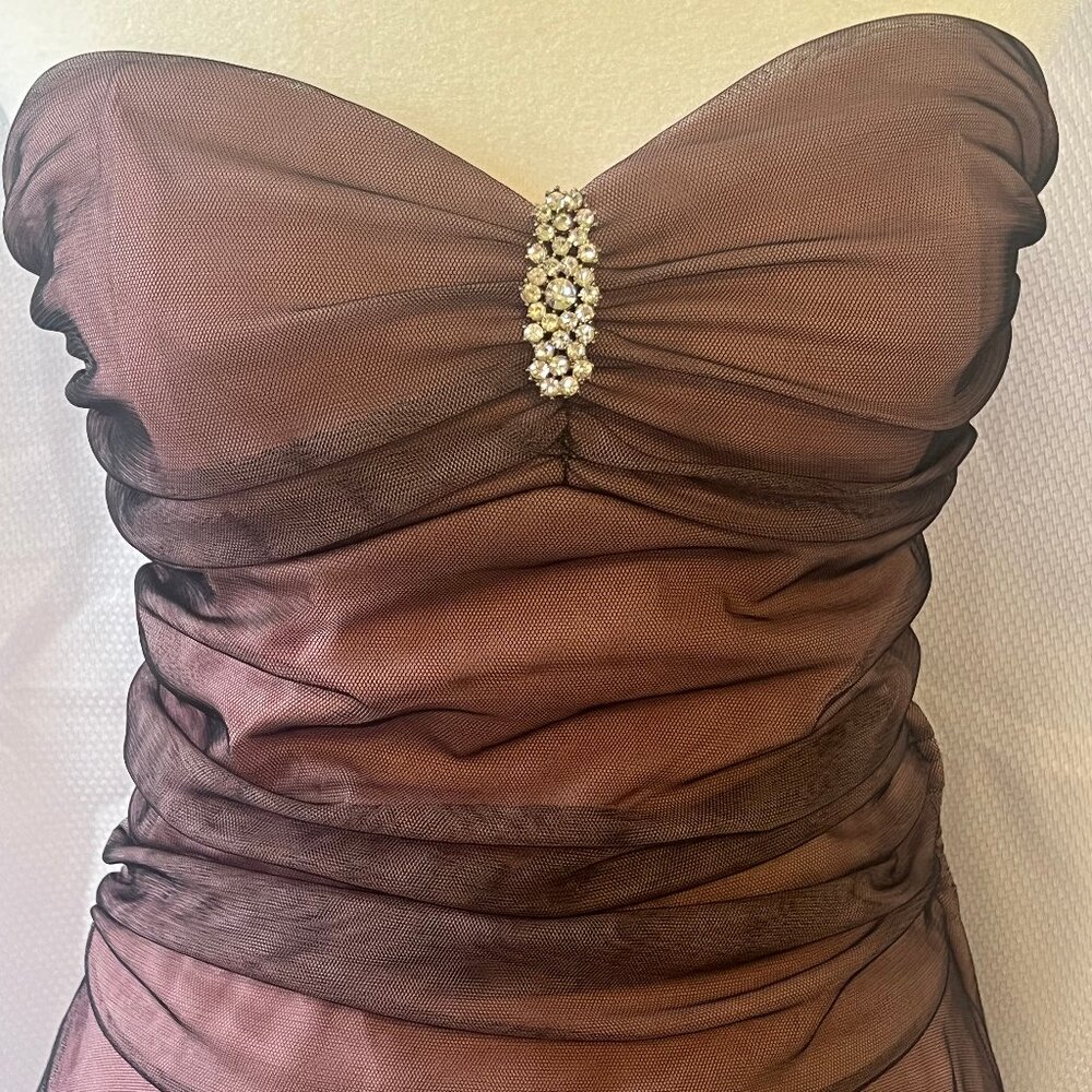 Kiki USA Sheer Black & Pink Tulle Gown